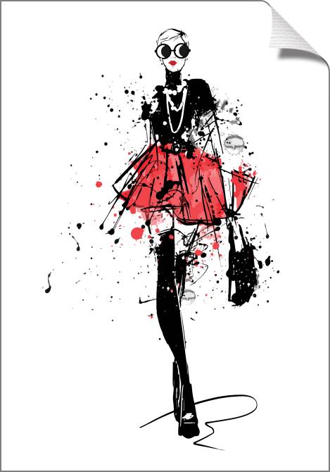 Купить и печать на заказ Картины на холсте Элегантная женщина эскиз