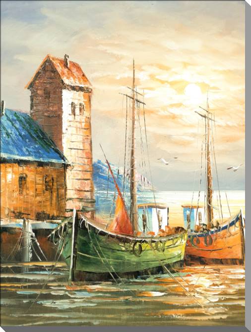 Картины на пластике, пеноркартоне Fishing village