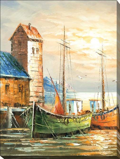 Paintings on canvas Fishing village