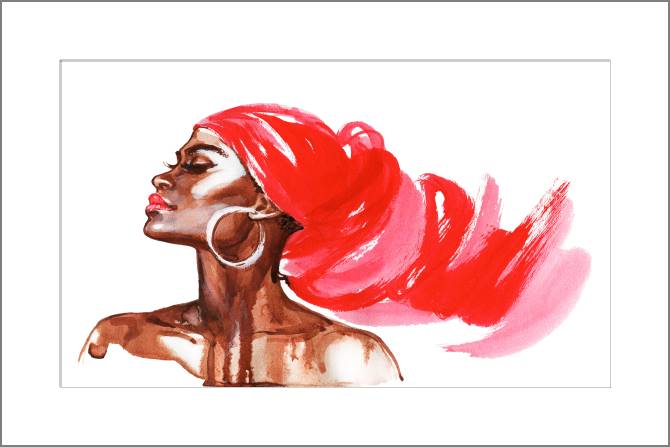 Картины, фото с паспарту African girl