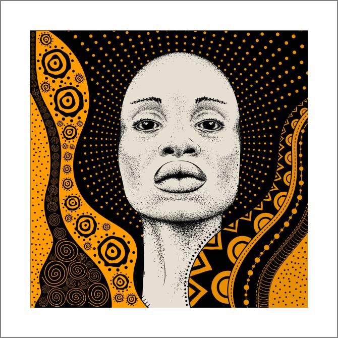 Картины, фото с паспарту African girl graphics