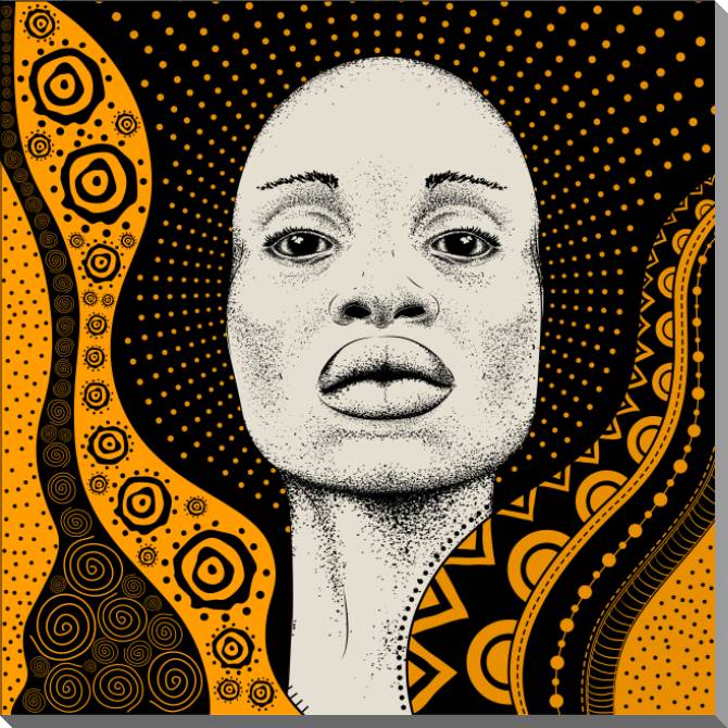 Картины на пластике, пеноркартоне African girl graphics