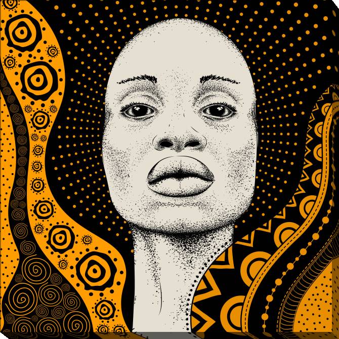 Paintings on canvas African girl graphics