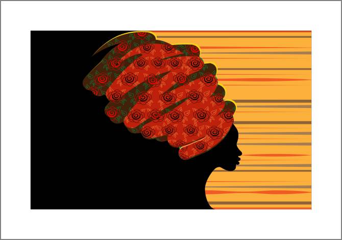 Картины, фото с паспарту African girl in turban