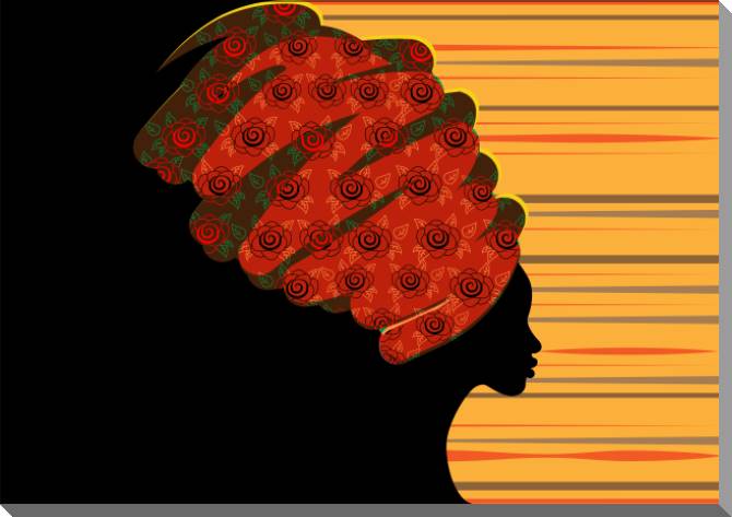 Картины на пластике, пеноркартоне African girl in turban