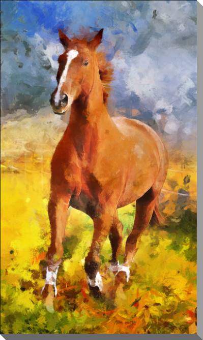 Картины на пластике, пеноркартоне Horse digital painting
