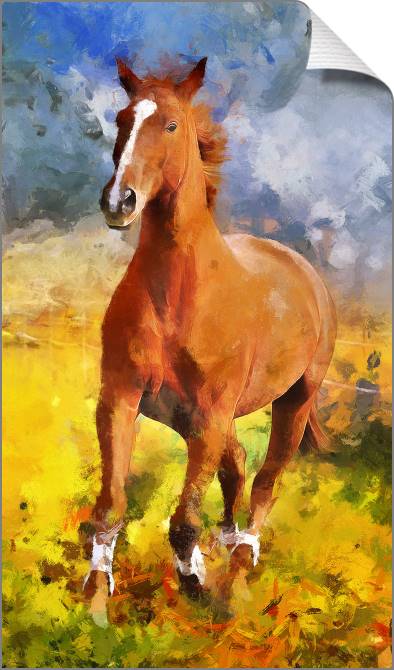 Купить и печать на заказ Картины на холсте Лошадь цифровая живопись