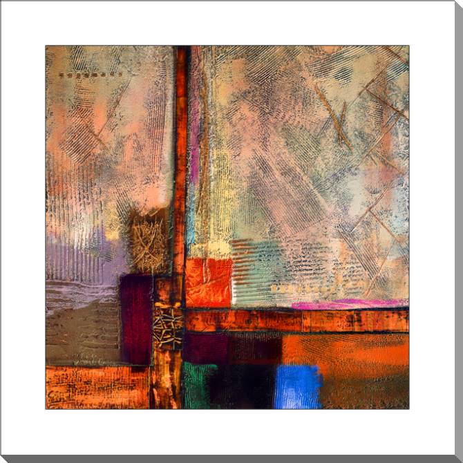 Картины на пластике, пеноркартоне Abstraction with orange stripes