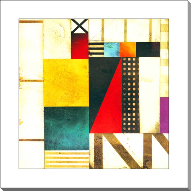 Paintings on plastic, foam cardboard Abstraction of the rectangles