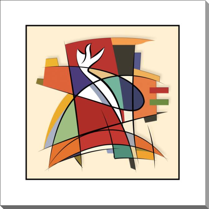 Картины на пластике, пеноркартоне Arrangement of lines and spots