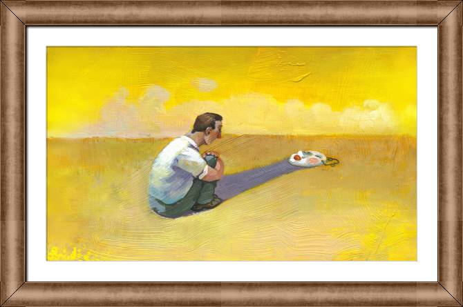 Купить и печать на заказ Картины в рамке, багете Сюрреализм мужчина и маска