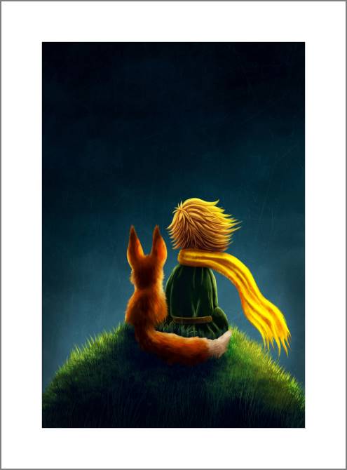 Купить и печать на заказ Картины, фото с паспарту Маленький принц и лис