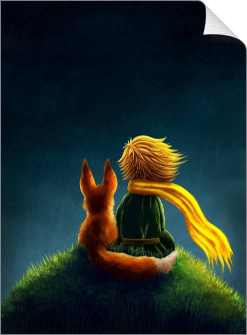 Купить и печать на заказ Картины на холсте Маленький принц и лис