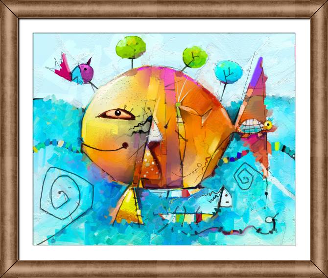 Купить и печать на заказ Картины в рамке, багете Сказочная рыба