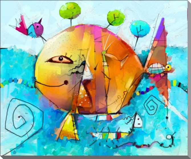 Картины на пластике, пеноркартоне Fabulous fish