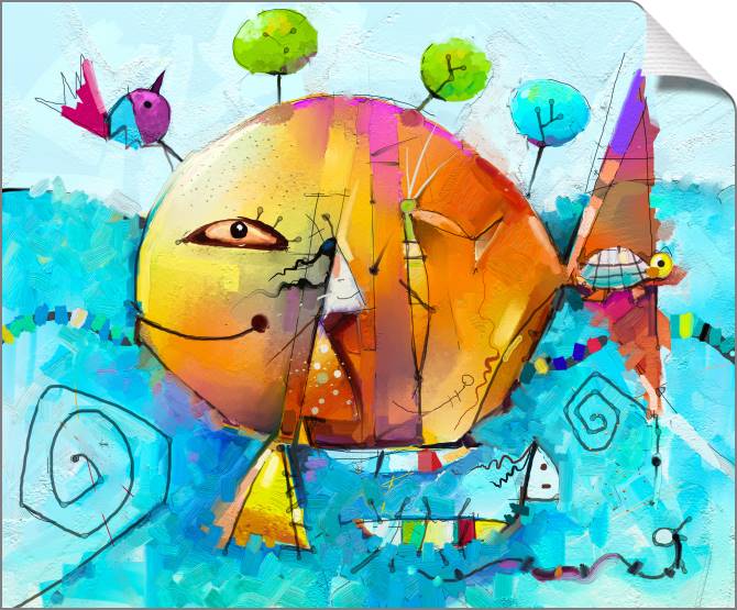 Купить и печать на заказ Картины на холсте Сказочная рыба