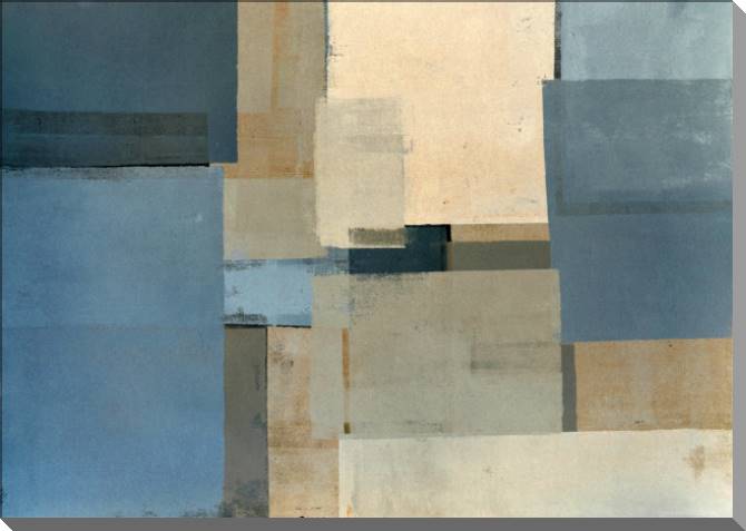 Картины на пластике, пеноркартоне Blue and beige abstraction