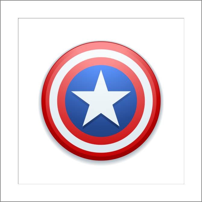 Картины, фото с паспарту Captain America