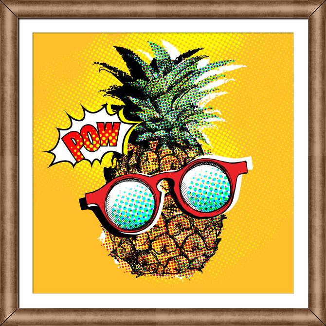 Купить и печать на заказ Картины в рамке, багете Забавный ананас