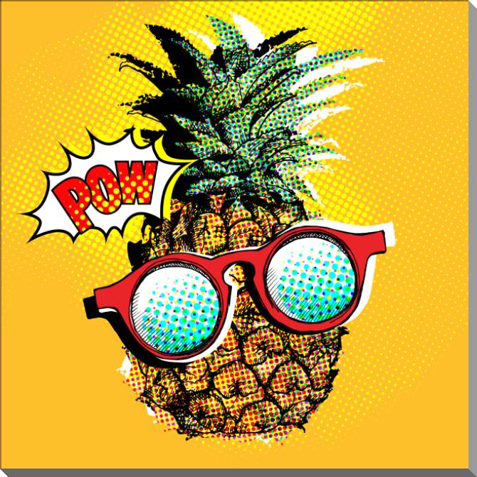 Картины на пластике, пеноркартоне Funny pineapple