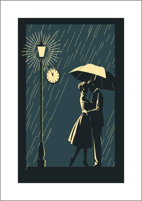 Купить и печать на заказ Картины, фото с паспарту Пара с стиле нуар