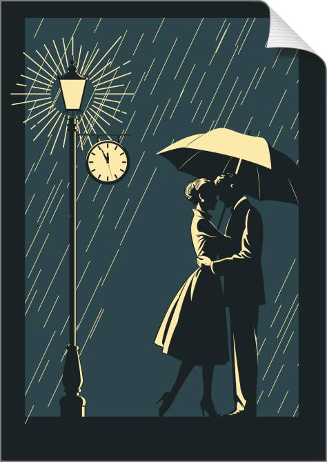 Купить и печать на заказ Картины на холсте Пара с стиле нуар