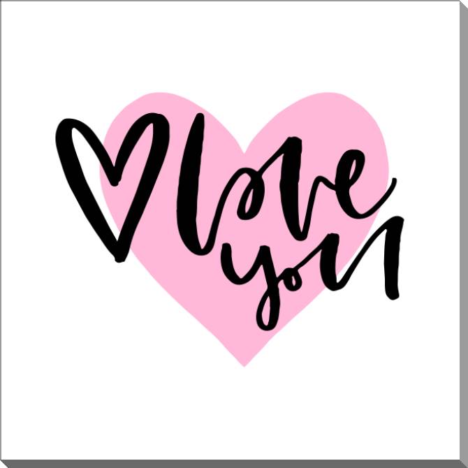 Картины на пластике, пеноркартоне Love you pink heart