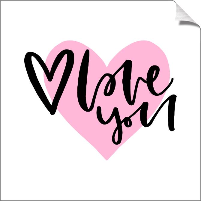 Купить и печать на заказ Картины на холсте Love you розовое сердце