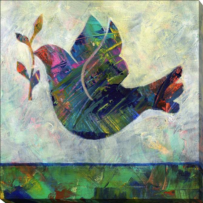 Paintings on canvas Dove with a twig