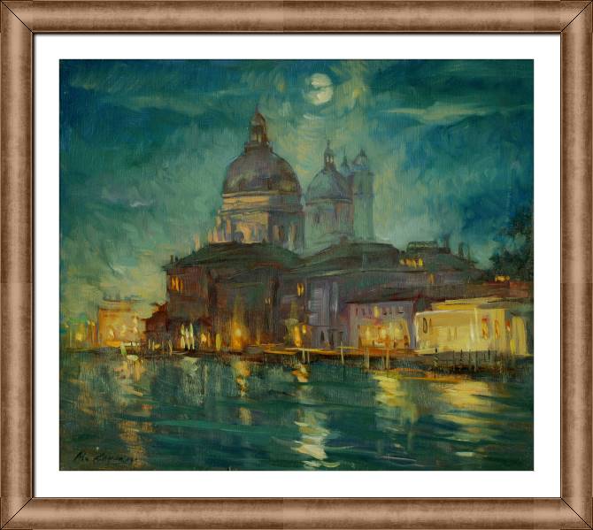 Купить и печать на заказ Картины в рамке, багете Ночная Венеция