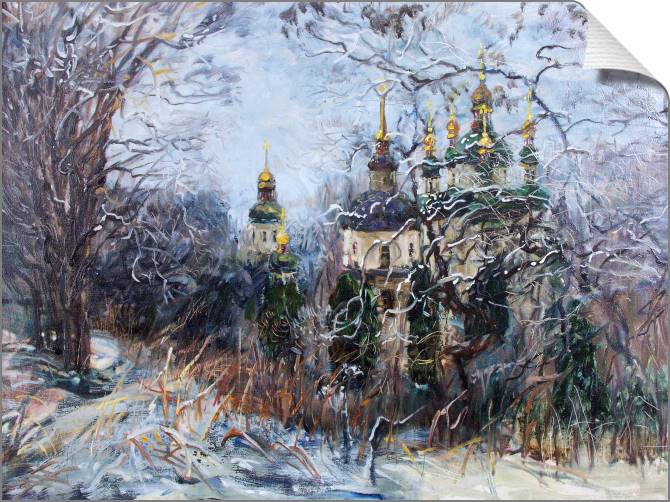 Paintings on canvas Church in winter