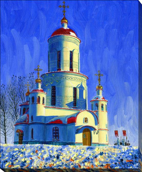 Картины на холсте Church on a cold winter day