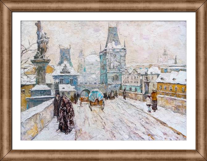 Купить и печать на заказ Картины в рамке, багете Прага Карлов мост