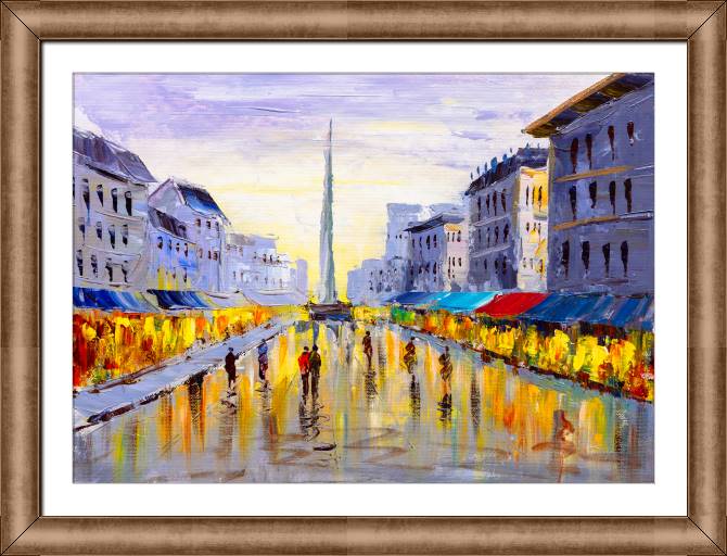 Купить и печать на заказ Картины в рамке, багете Европейский город