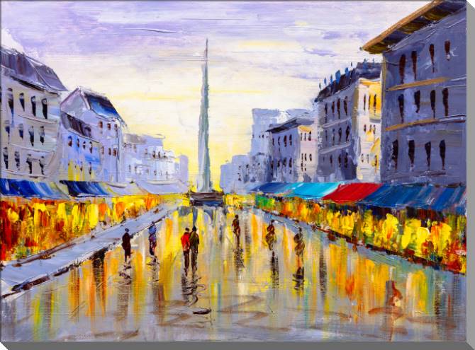 Картины на пластике, пеноркартоне European city