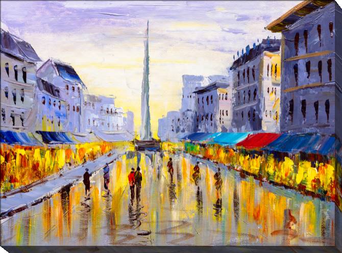 Paintings on canvas European city