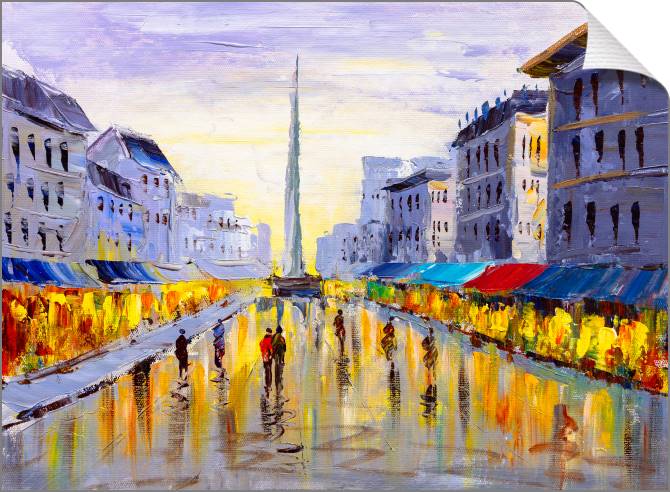 Paintings on canvas European city