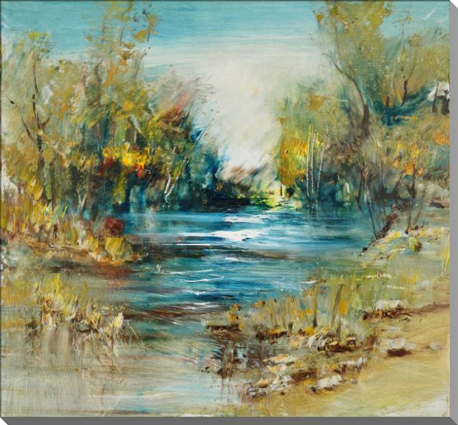 Картины на пластике, пеноркартоне The river in the summer