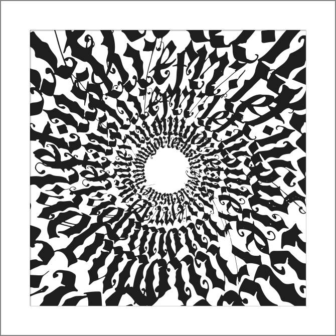 Paintings, photos from Passepartout Gothic calligraphic composition