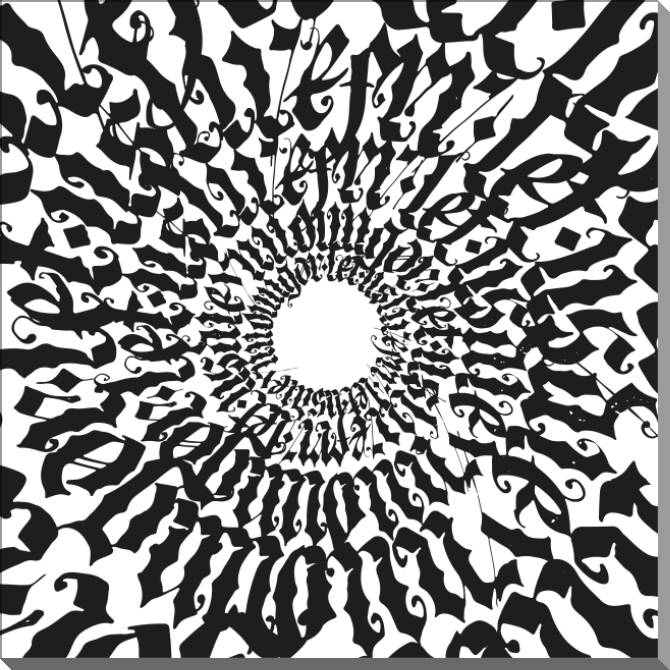 Картины на пластике, пеноркартоне Gothic calligraphic composition