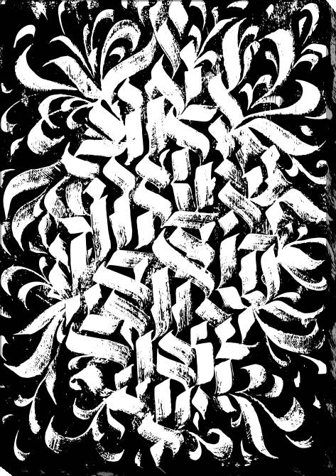 Paintings on canvas Calligraphy Gothic