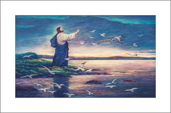 Купить и печать на заказ Картины Иисус на берегу