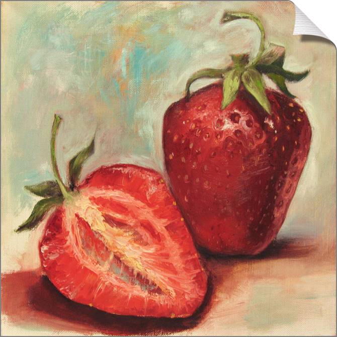 Купить и печать на заказ Картины на холсте Клубника живопись