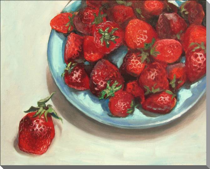 Картины на пластике, пеноркартоне Strawberry in a plate