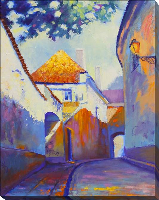 Paintings on canvas Morning in a European city