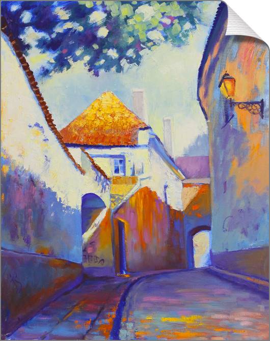 Paintings on canvas Morning in a European city