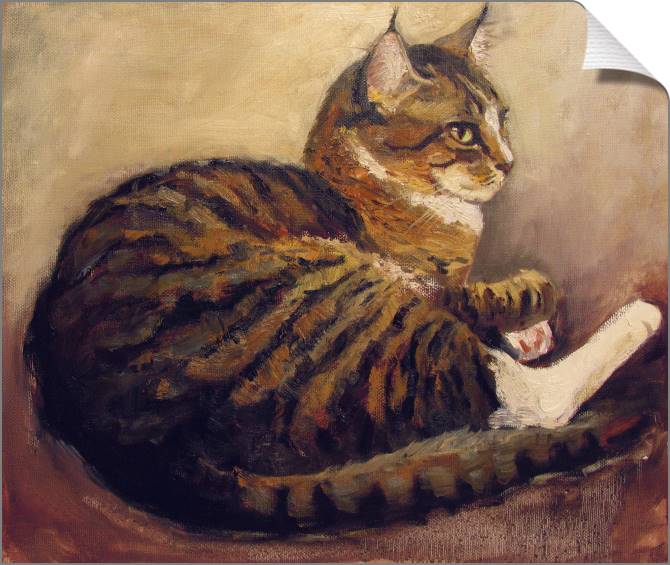 Купить и печать на заказ Картины на холсте Полосатый кот