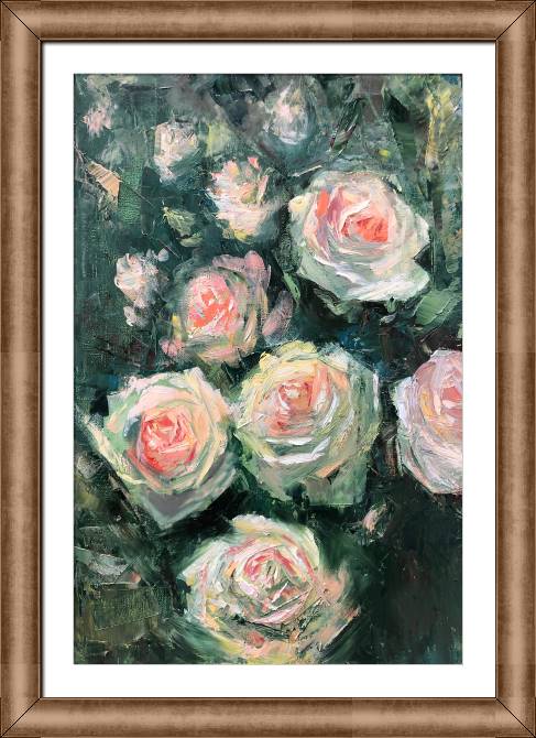Купить и печать на заказ Картины в рамке, багете Розы в саду