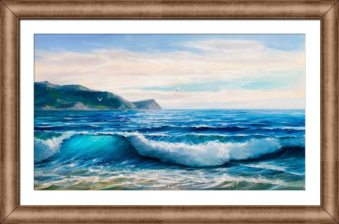 Купить и печать на заказ Картины в рамке, багете Синее море