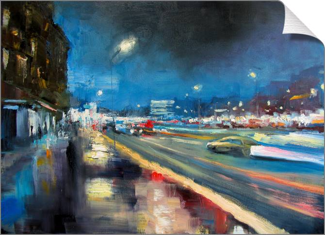 Paintings on canvas Night city painting